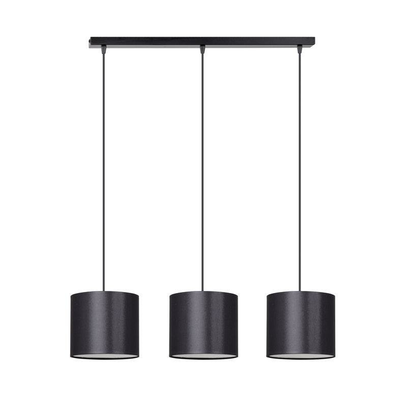 Elisa 3 - Light Black Kitchen Island Pendant, Black