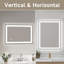 Éclairage avant et arrière à DEL 28 po x 36 po avec miroir trempé sans cadre (miroir inclus seulement)-1713647904