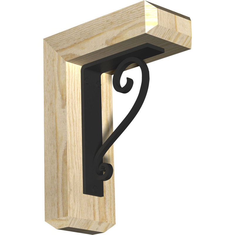 Support de fer Edwards, H 16 po x P 14 po, Sapin de Douglas de l 3 1/2 po x T 2 po (lisse)