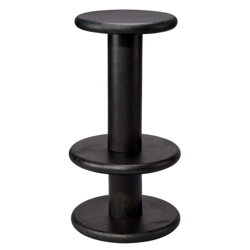 Rye Mango Wood Barstool, Black, Black, Bar Stool (30" Seat Height)
