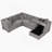 108.6" U-Shaped Sectional Sofa Bed With USB Ports, Power Sockets, Three Pillows-2090158675