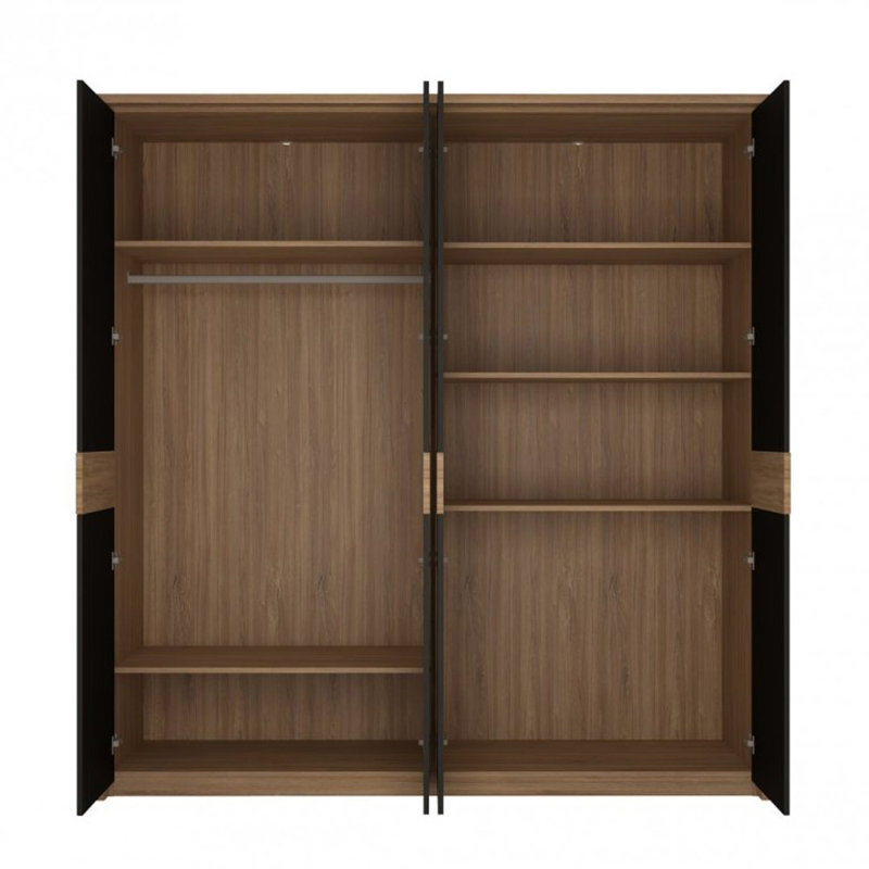 Hamden 3 Door Manufactured Wood Wardrobe, 215.30cm H x 205.60cm W x 65.10cm D