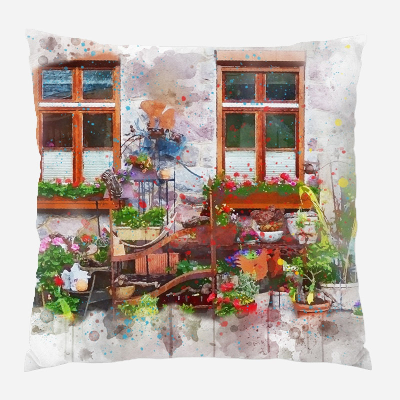 Coussin décoratif windows Puga, Microsuède, Intérieur