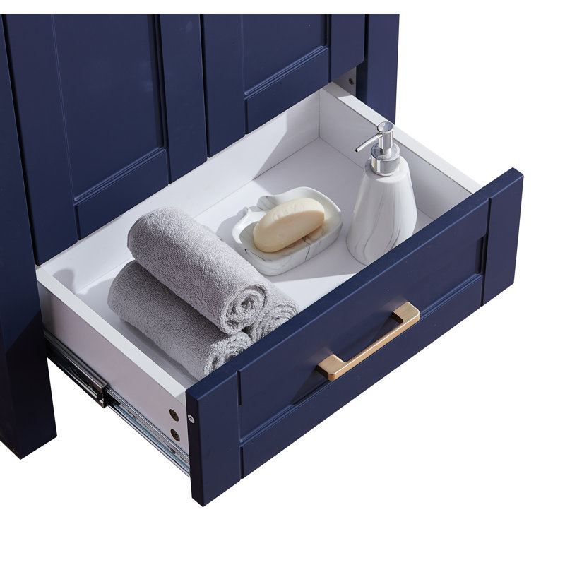 Ensemble de meuble-lavabo simple 24 po Modern, Bleu