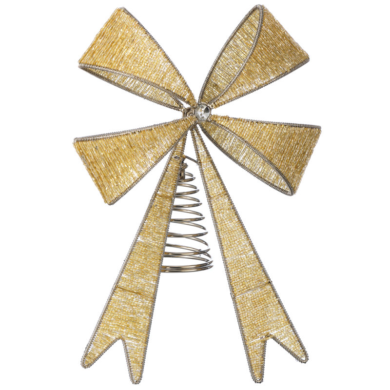 11" Beaded Bow Tree Topper