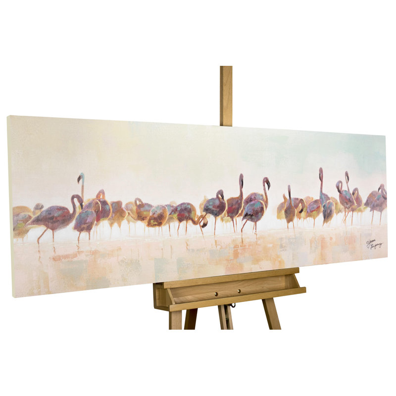 Acrylbild Bad der Flamingos