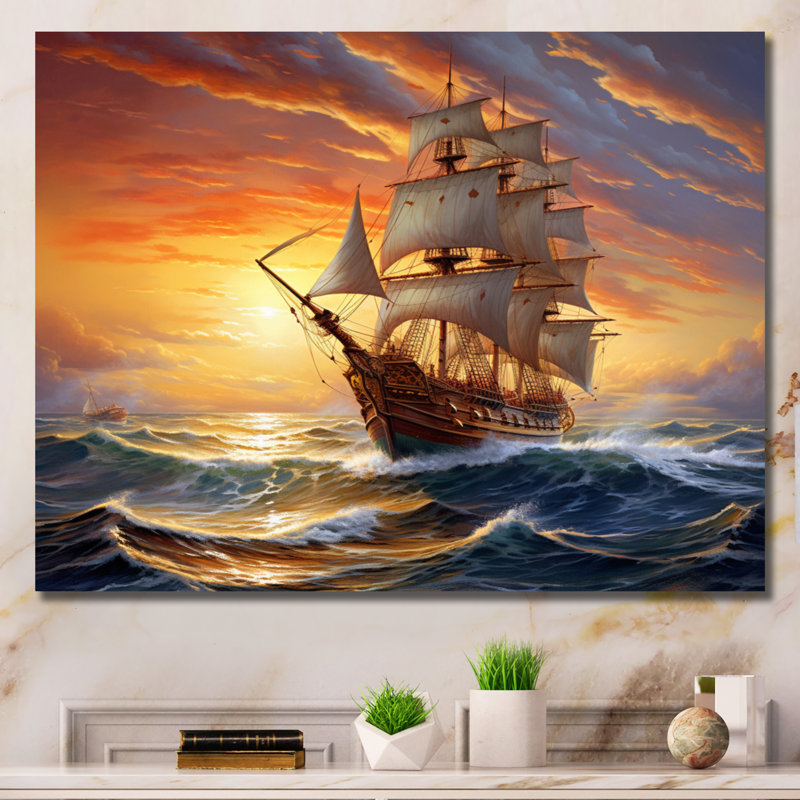 Boat Majestic Mariners I - Bateau, art mural, Toile tendue, H 34 po x l 44 po x P 1,5 po