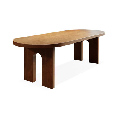Nut-brown Oval Solid Wood Dining table