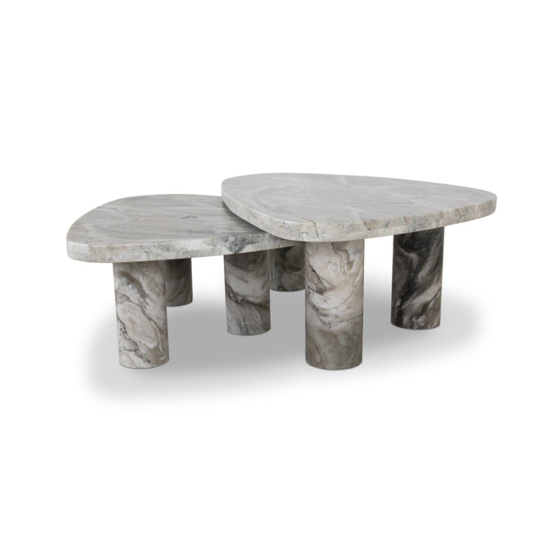 Moraga Marble Top Nesting Coffee Table, Sage Onyx