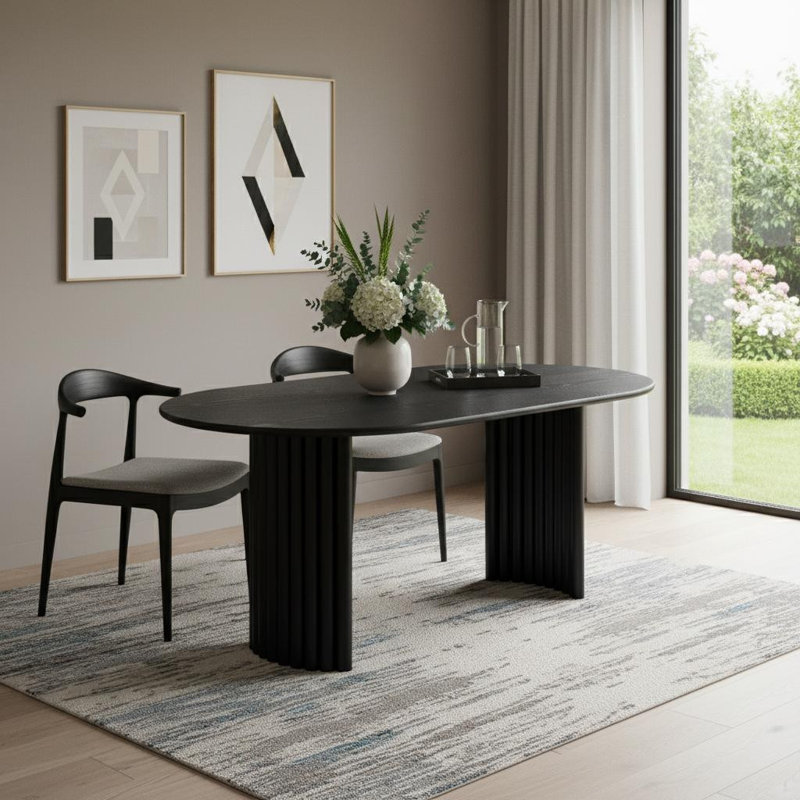Table de salle à manger 79 po, 30"H x 79"L x 33.5"W, Black