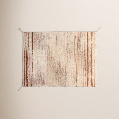 Reversible Twin Toffee Washable Striped Rug