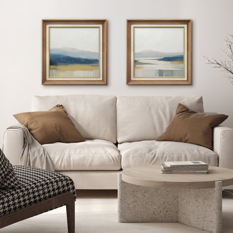 Tranquil Lake Vistas, H 26 po x l 26 po, Natural Gallery Frame