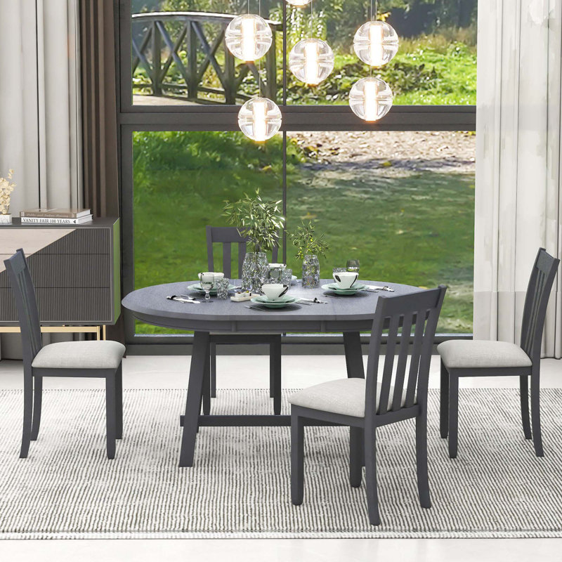 Ensemble de table de salle à manger 5 pièces 5 pièces, Gris