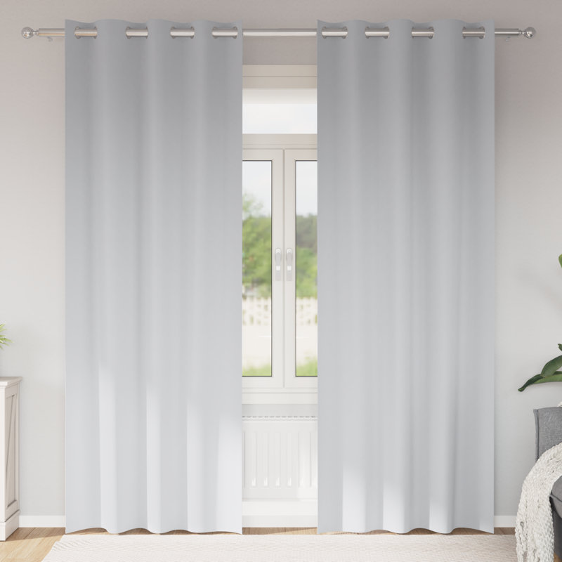 Tacorian Curtain Pair, 140cm Width x 225cm Drop, Pale Grey