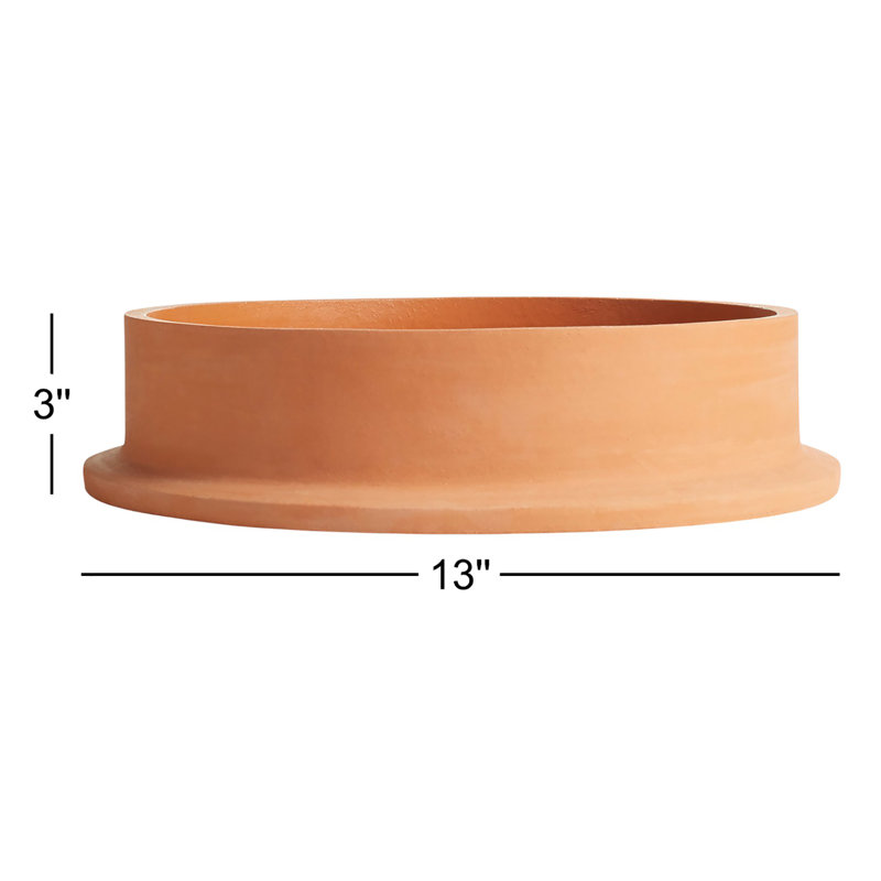 Flange Porcelain Decorative Bowl 1, 3" H x 13" W x 13" D