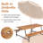 71 In. L X 30.5 In. W Solid Wood Picnic Table With Bench For 6
