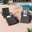 Ensemble de chaises longues d'extérieur en osier de 80 po, fauteuils inclinables en rotin de patio avec dossier réglable à 5 niveaux et table d'appoint coulissante, conception à vagues ergonomiques pour bronzer au bord de la piscine
