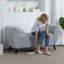 Banc de rangement rembourré, banc de repose-pieds moderne avec accoudoirs, gris-1707540456