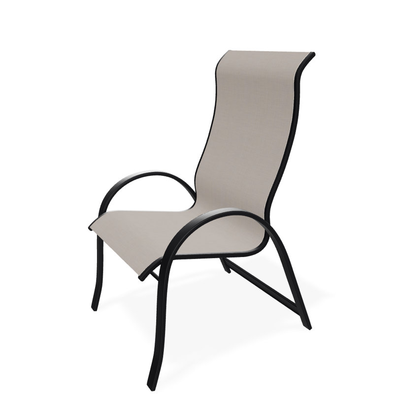 Chaise de patio empilable Hirotaka Supreme, Naturel, Noir texturé