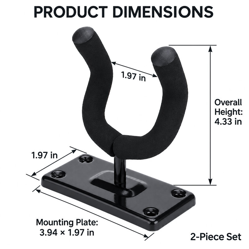 2-Pack Guitar Wall Hangers for Acoustic and Electric Guitars