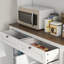 Cuisine de 71 po de hauteur avec 5 portes, 2 tiroirs, 2 tablettes réglables, un support à micro-ondes, un blanc pour le salon, un garde-manger et un garage