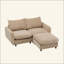Canapé modulaire en L 3 pièces avec canapé et repose-pieds 3 pièces
