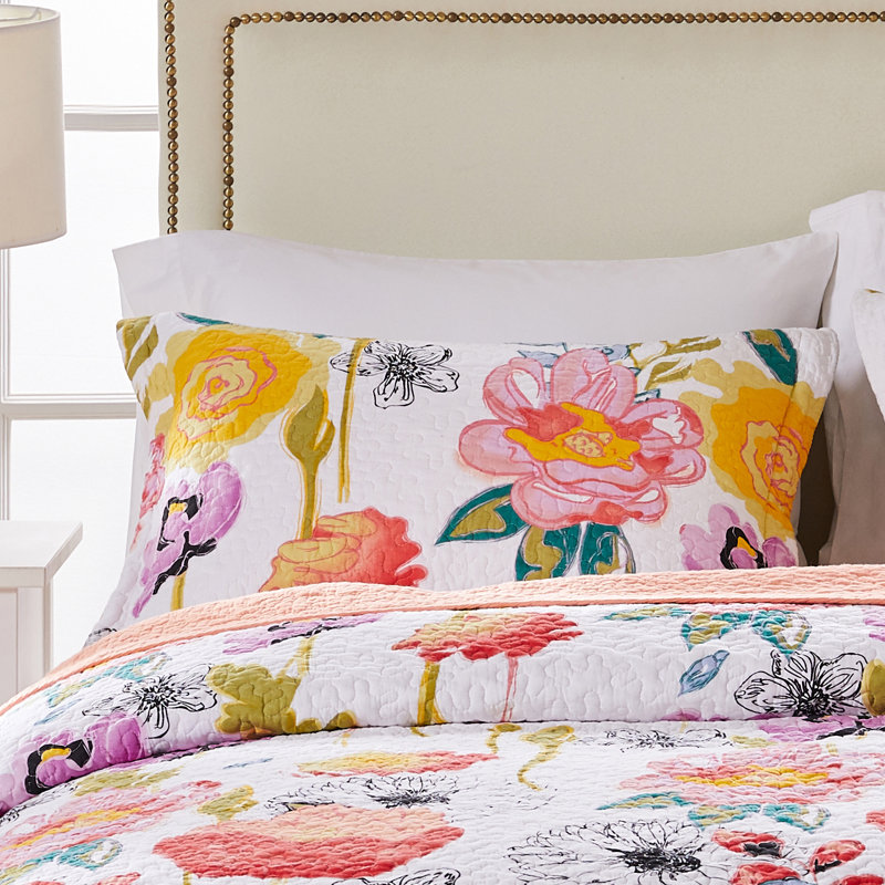 Watercolor Dream Multicolor Cotton Standard Pillow Sham