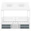 Structure de lit double - Lit plateforme simple en bois massif, lit pour enfant blanc, aucun sommier nécessaire-2123178196-2123178197