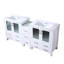 Meuble-lavabo double blanc 72 po Large, d'une profondeur de 18,25 po, avec armoire latérale, plateau en céramique, structure en bois massif, mécanisme de fermeture en douceur, deux armoires et sept tiroirs de rangement, égratignure durable-63677294