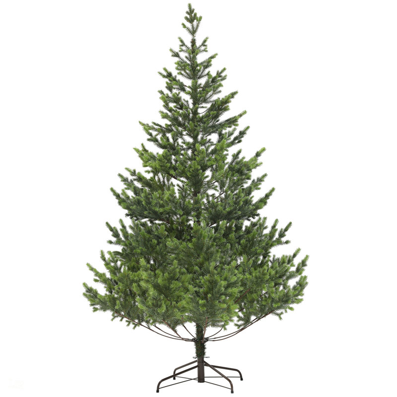 Arbre de Noël réaliste de 7 pi avec 2901 pointes, assemblage facile, conception à charnières pour la maison et le bureau, vert, arbre de Noël