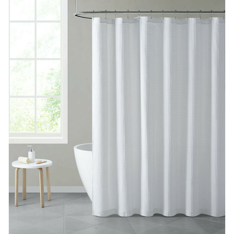 Rideau de douche simple Hruni, Blanc