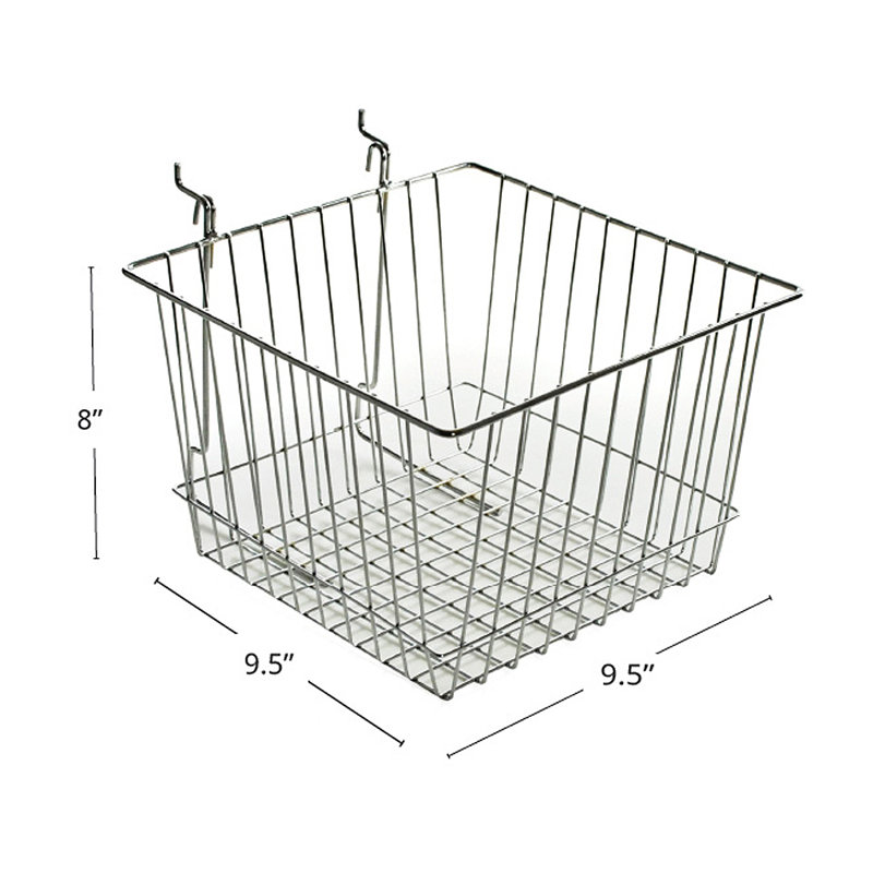 8"H Chrome Wire Basket, 2-Pack