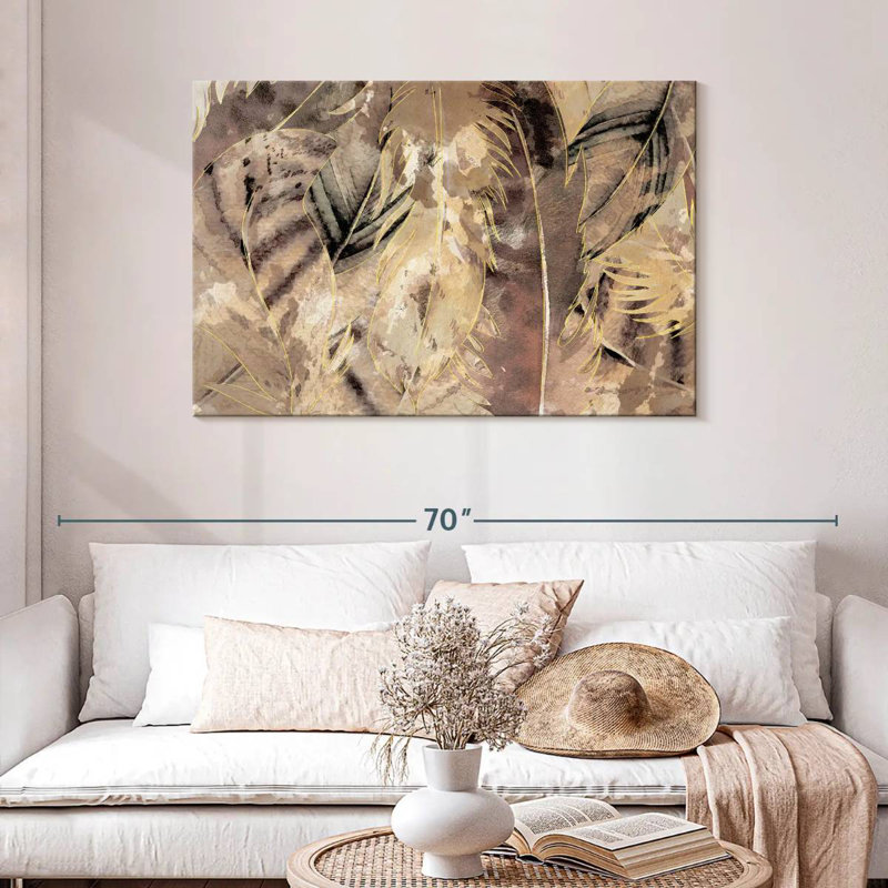 Kerner Brown Feathers Heap, 30" H x 45" W