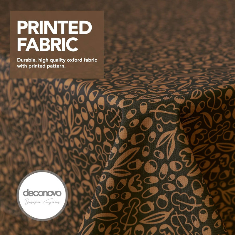 Rectangle Polyester Tablecloth, Brown, 140cm W x 240cm L