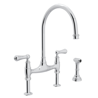Georgian Era Bridge Kitchen Faucet With Side Spray