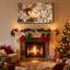 Tête de cerf rustique de Noël, décorations de Noël, ensemble de 3 impressions sur toile-326813584
