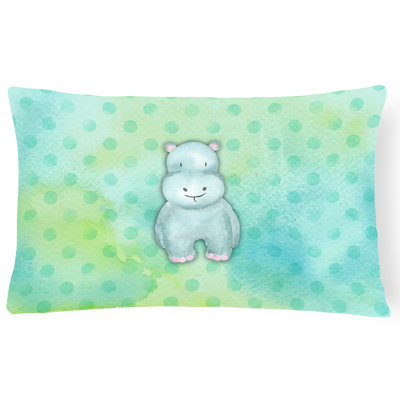 Coussin lombaire en aquarelle hippopotamus