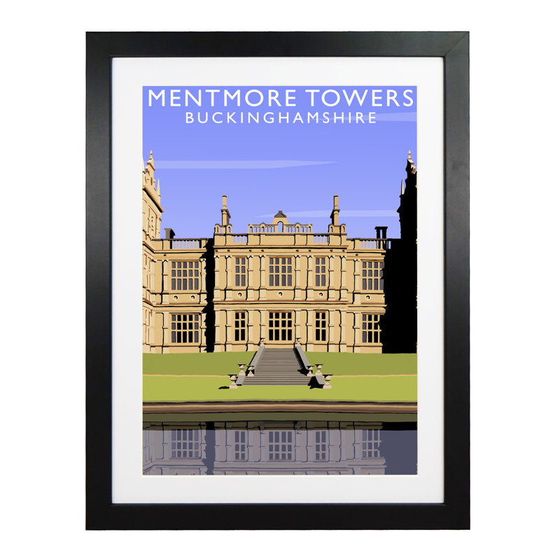 Mentmore Towers 1 Piece Wall Art, 54 cm H x 44 cm W x 2.2 cm D, Black Wood Frame