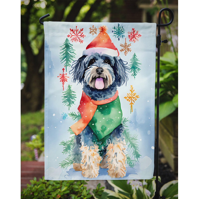 Polyester double face Noël, H 15,5 po x l 11,25 po