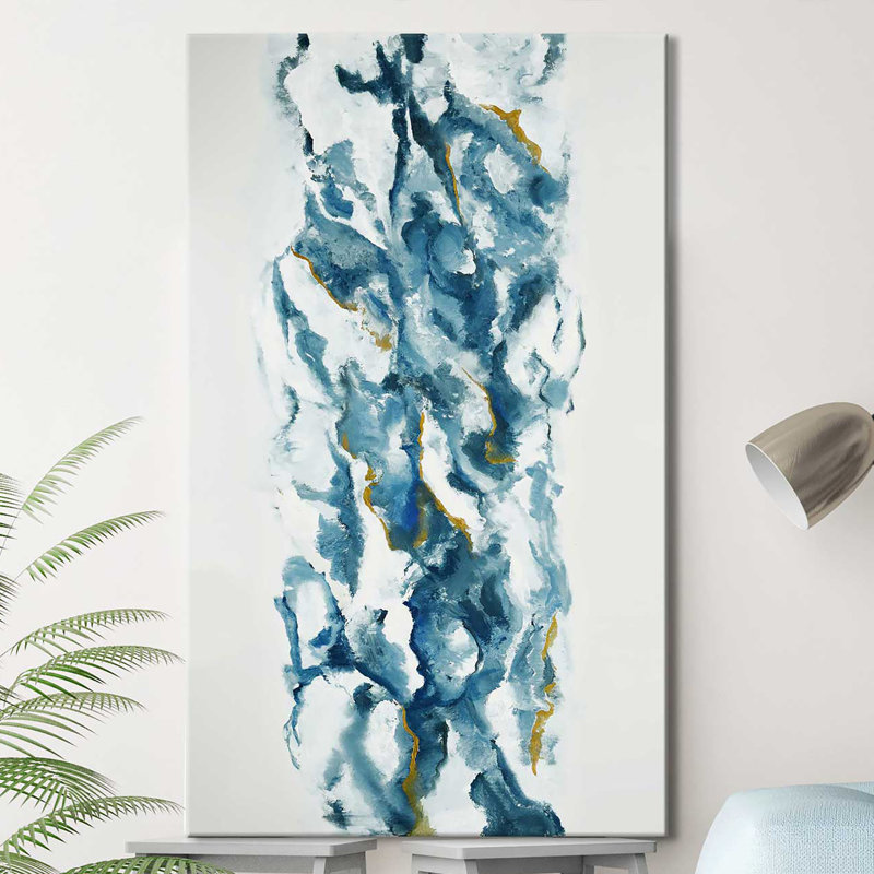 Into The Blue (Vert) - Imprimé, H 60 po x l 36 po x P 1,5 po, Toile tendue