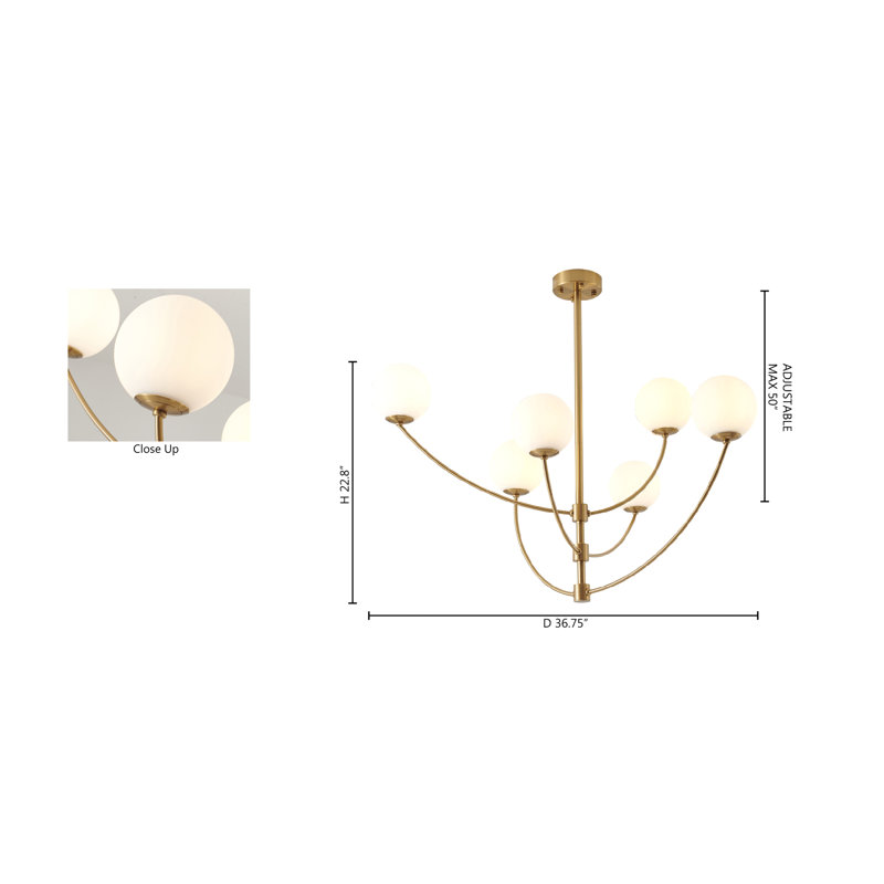 Lustre en laiton traditionnel 6 lumières Cleckley