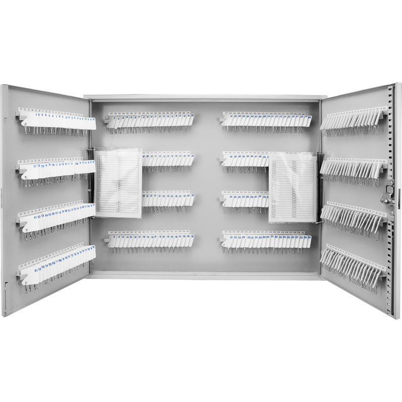 Armoire à clés verrouillable pour 320 clés - fixation murale, gris acier, 20,68 lb, 21,59 po L 29,14 po x P 3,26 po, conception pratique et efficace