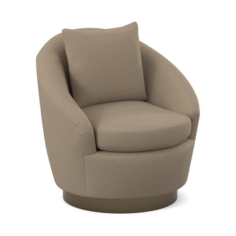 Lumen Swivel Barrel Chair, Elise Flax 100% Polyester