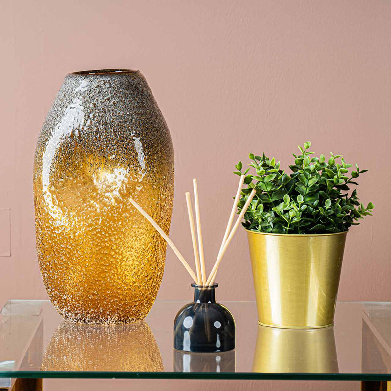 Chic Handmade Vase for the Living Room, Stylish Decorative Glass Vase, Overall Height - Top to Bottom (cm) 36.5