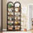 Industrial Arched 6-Tier Open Bookshelf with Metal Frame & Rustic Wood Shelves, Versatile Storage & Display Unit for Living Room & Bedroom