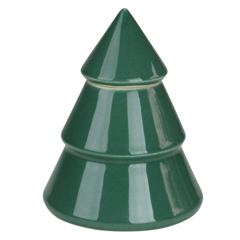 Contenant d'arbre de Noël en céramique, H 6,25 po x l 4,75 po x P 4,75 po, Vert
