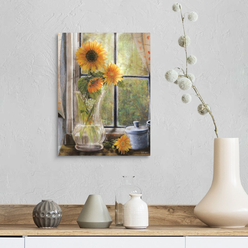 Fleurs murales matinales, Toile tendue, H 12 po x l 16 po x P 1,25 po