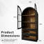 Armoire de rangement arquée avec portes et tiroirs en verre, organisateur autoportant à 5 couches pour le salon, la cuisine ou le couloir