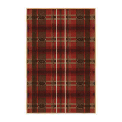 Washable Rustic Plaid Southwestern Area Rug