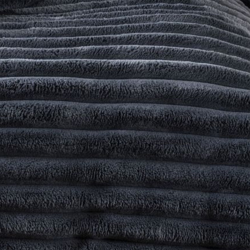 Kampala Hill Big Cord Teddy Blush Duvet Cover Set Bedding Set, Black, Super King Duvet Cover  + 2 Standard Pillowcases